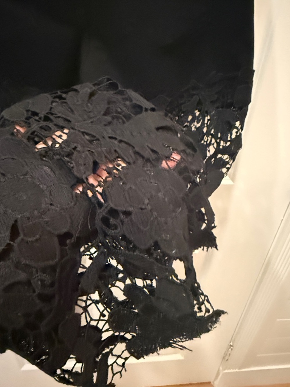 Black Lace Panel Jeans for Women - Picture 14 of 17